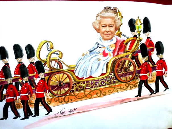המלכה אליזבת בתהלוכת העדלאידע בחולון במהלך פורים תשע"ה